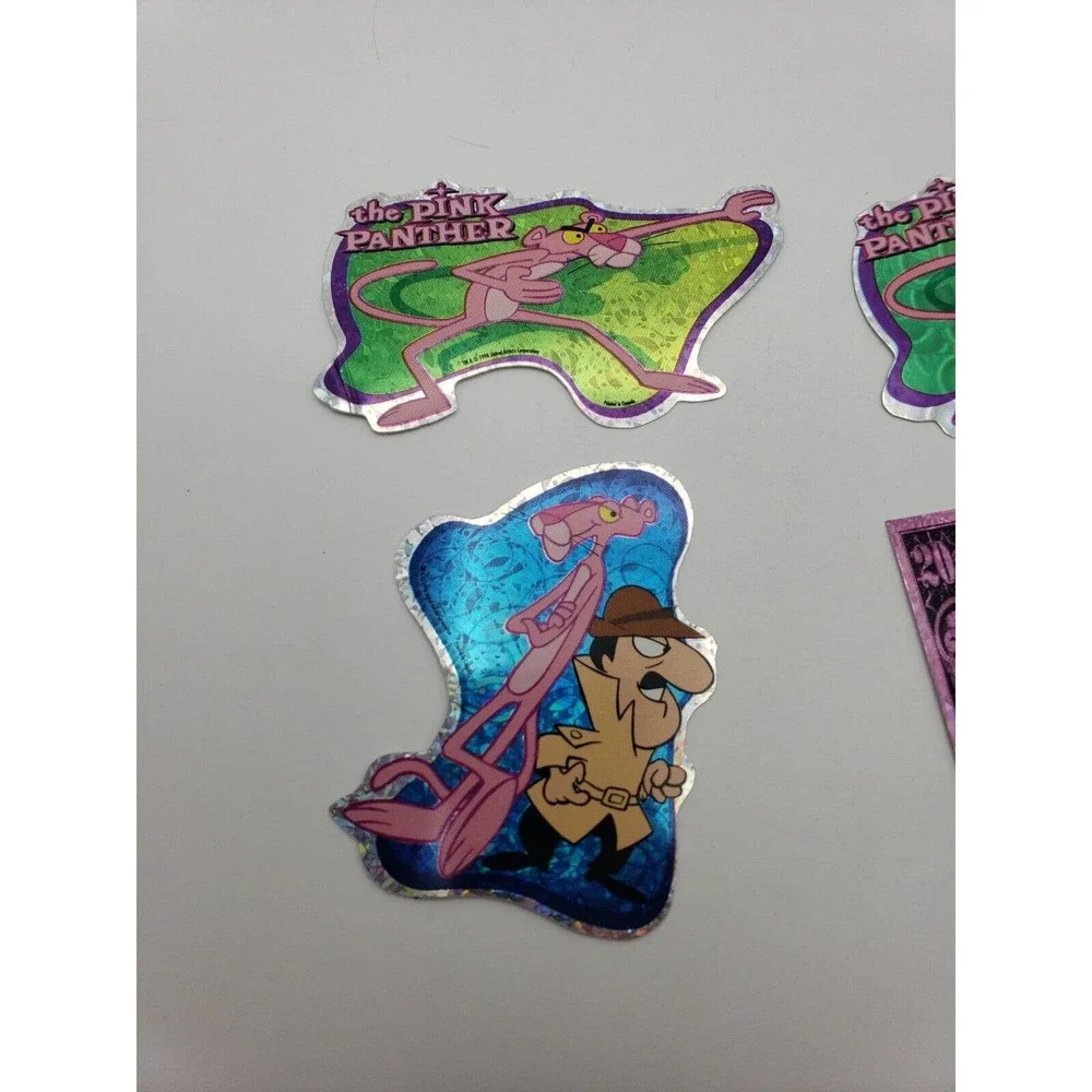 4 Vintage Stickers Pink Panther Cartoon Prism Vending Machine Stickers 1998